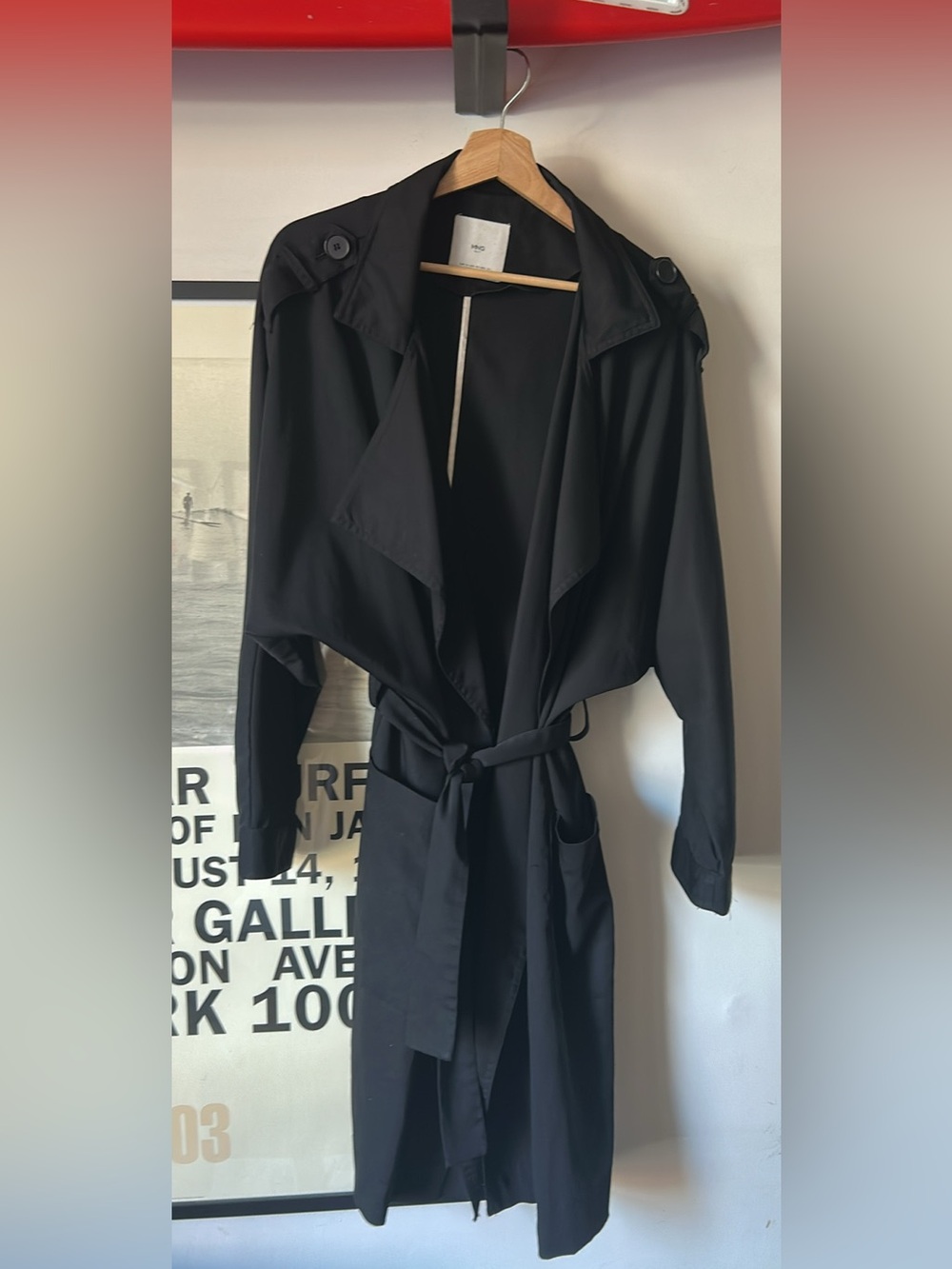 Mango Black Lightweight Trench Coat